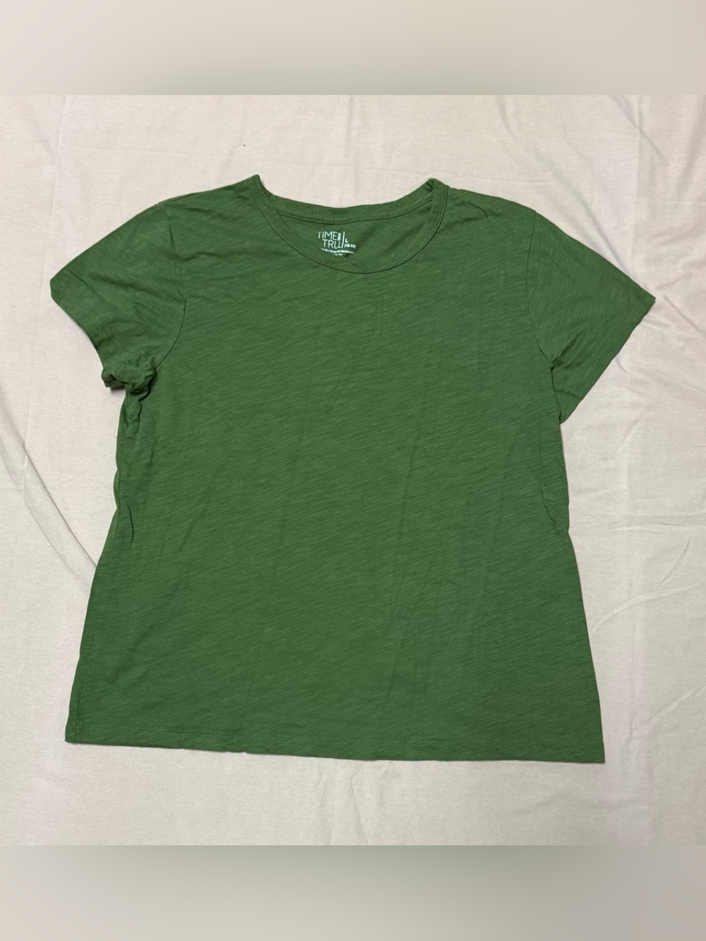 Time and Tru Green Short Sleeve Crew Neck Tee